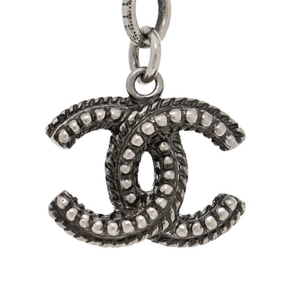 Chanel Gripoix Glitter Poured Glass Pearl Crystal Bead CC Long Necklace Ruthenium Blue Yellow 7 of 7
