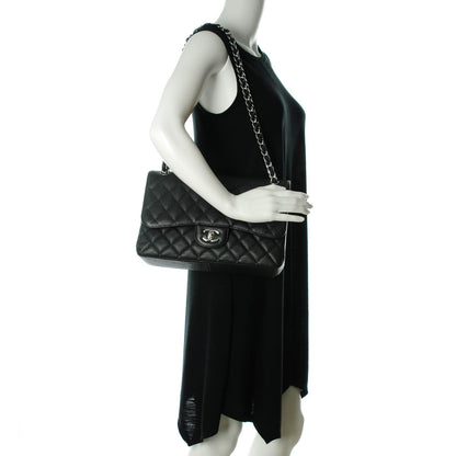 Chanel Caviar Quilted Jumbo Double Flap Black 2 of 8