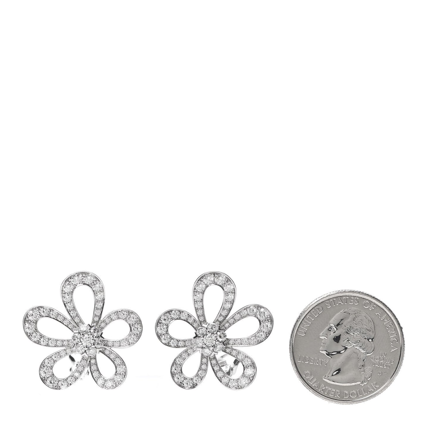 18K White Gold Diamond Flowerlace Earrings