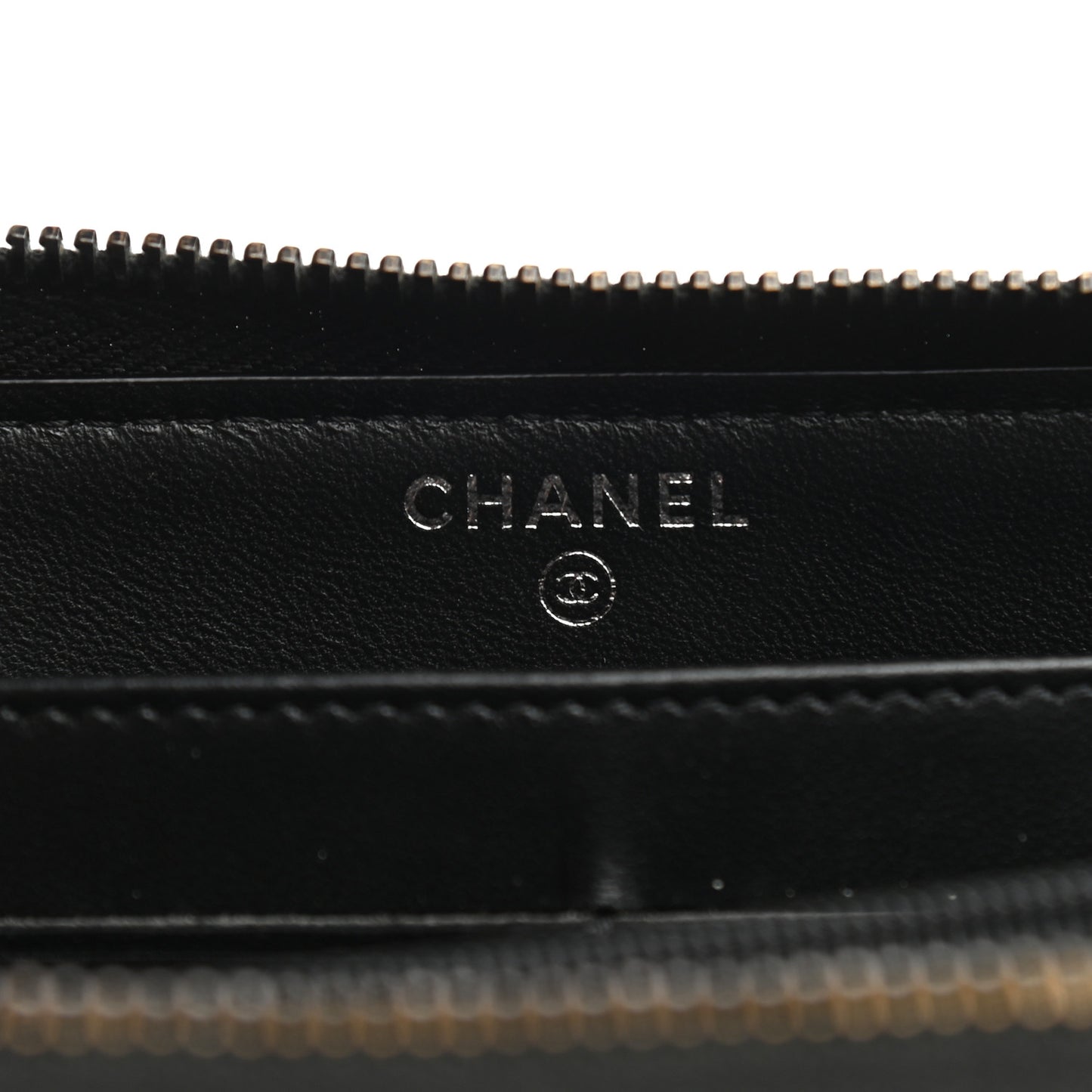 Lambskin Chevron Quilted Zip Around Wallet So Black
