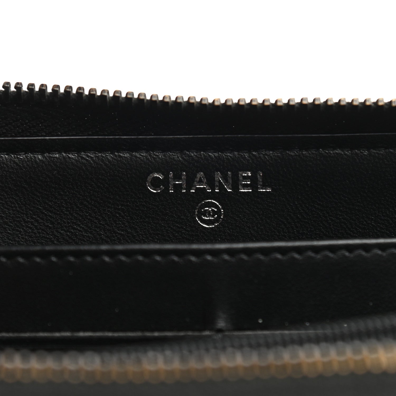Chanel Lambskin Chevron Quilted Zip Around Wallet So Black 6 of 9