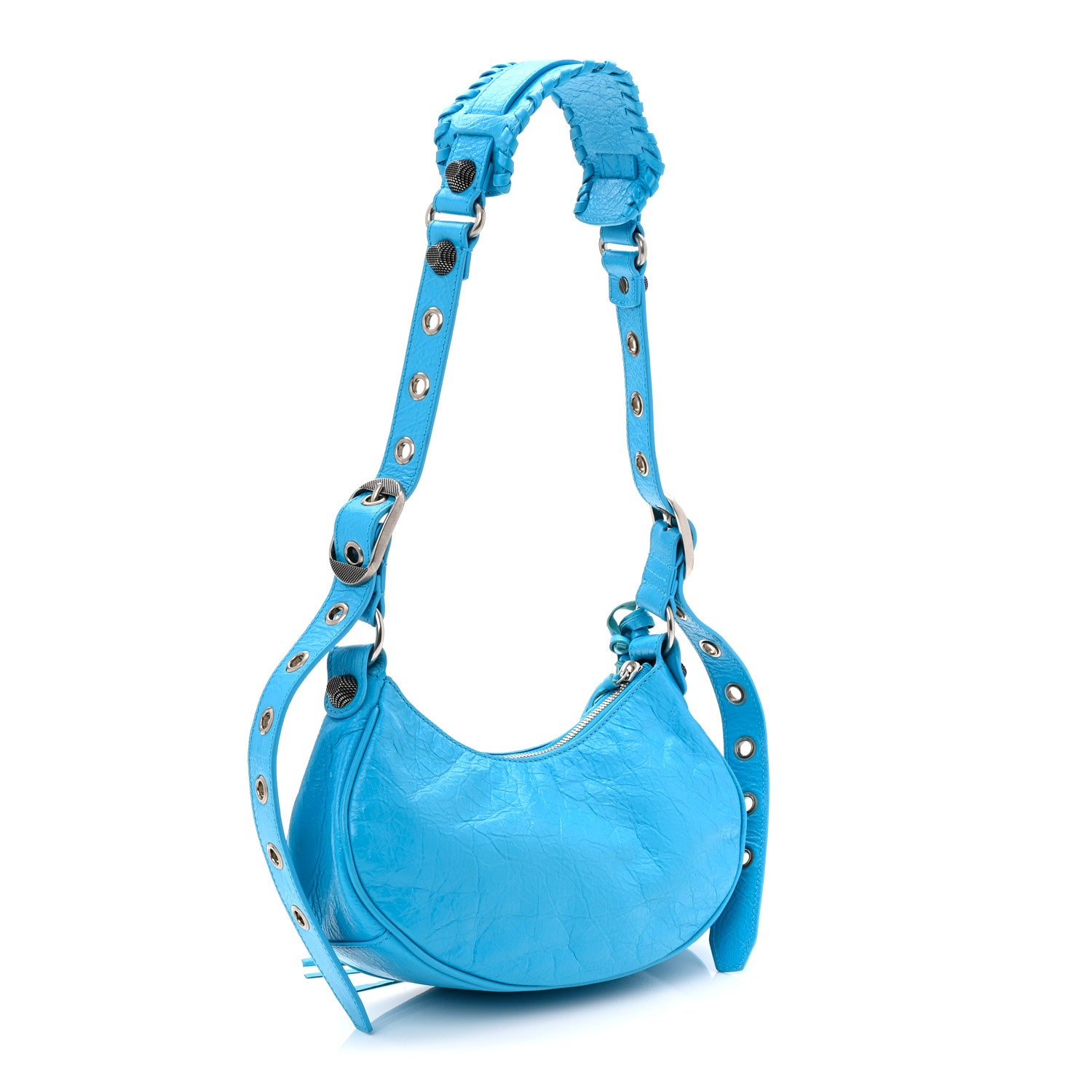 Balenciaga Agneau Arena Le Cagole Shoulder Bag XS Cyan 4 of 11