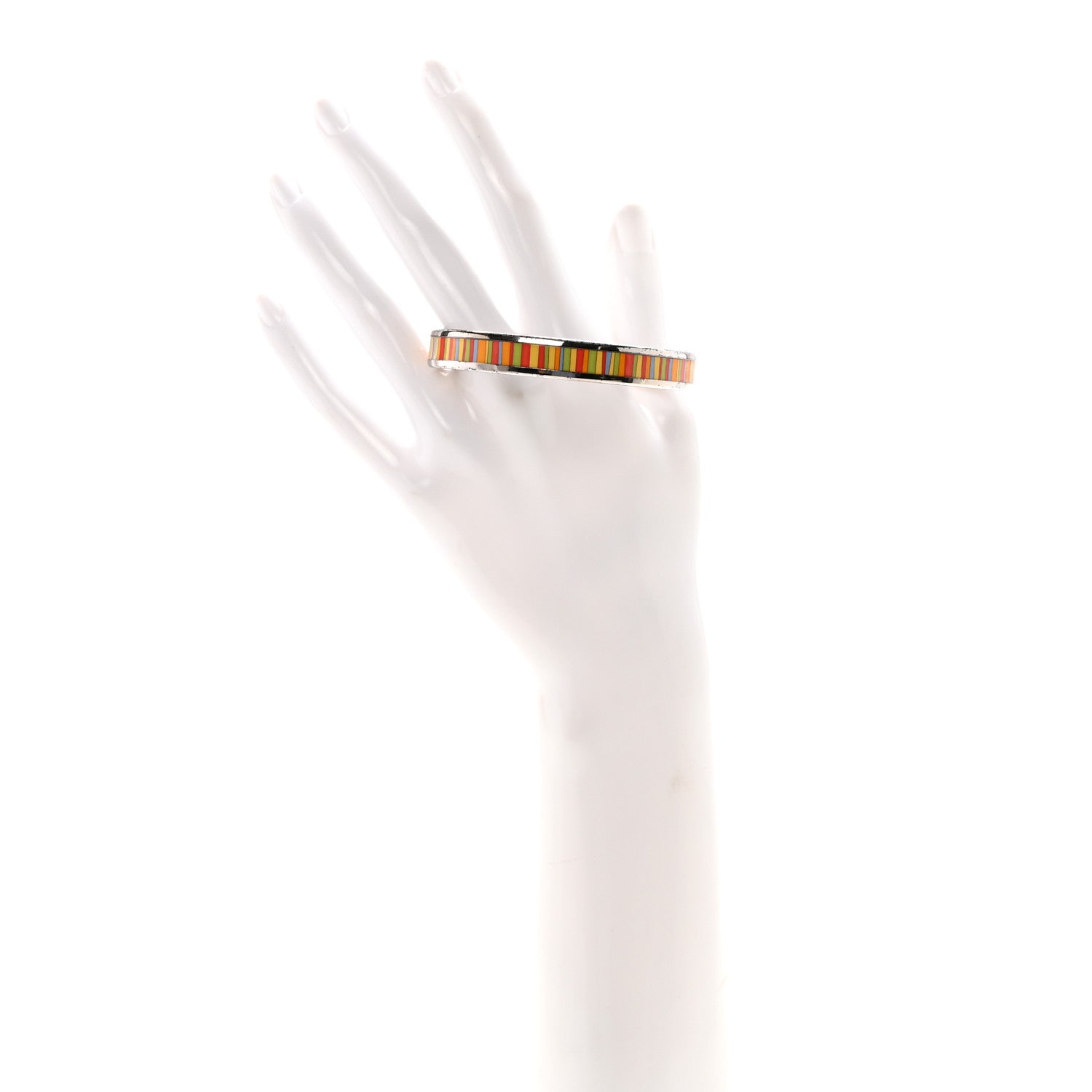 Hermes Enamel Printed Stripes Narrow Bracelet 65 5 of 5
