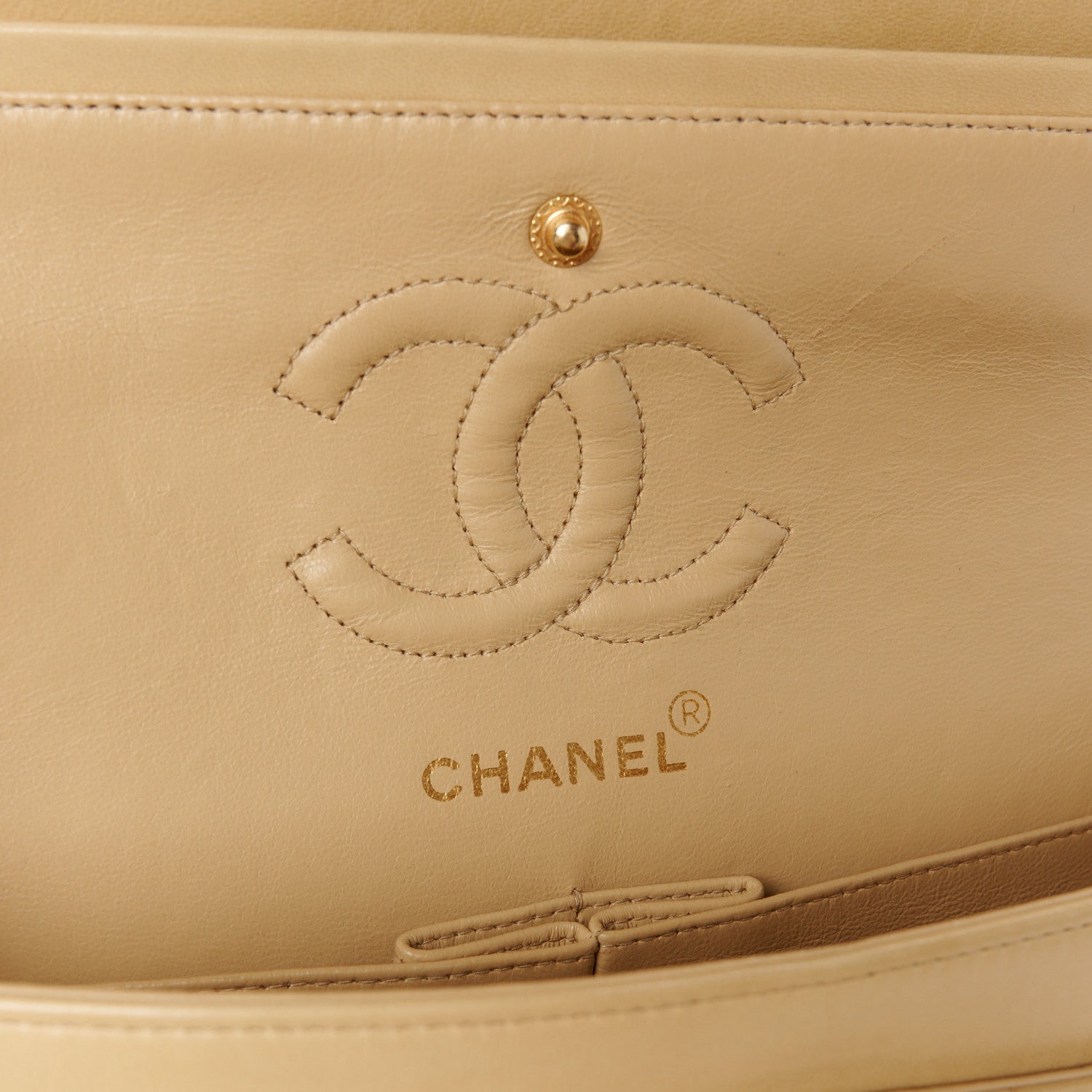 Chanel Lambskin Quilted Medium Double Flap Beige 6 of 14