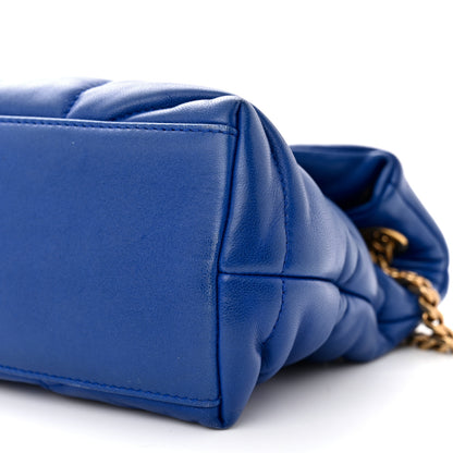 Saint Laurent Lambskin Quilted Small Loulou Puffer Monogram Chain Satchel Majorele Blue 10 of 10
