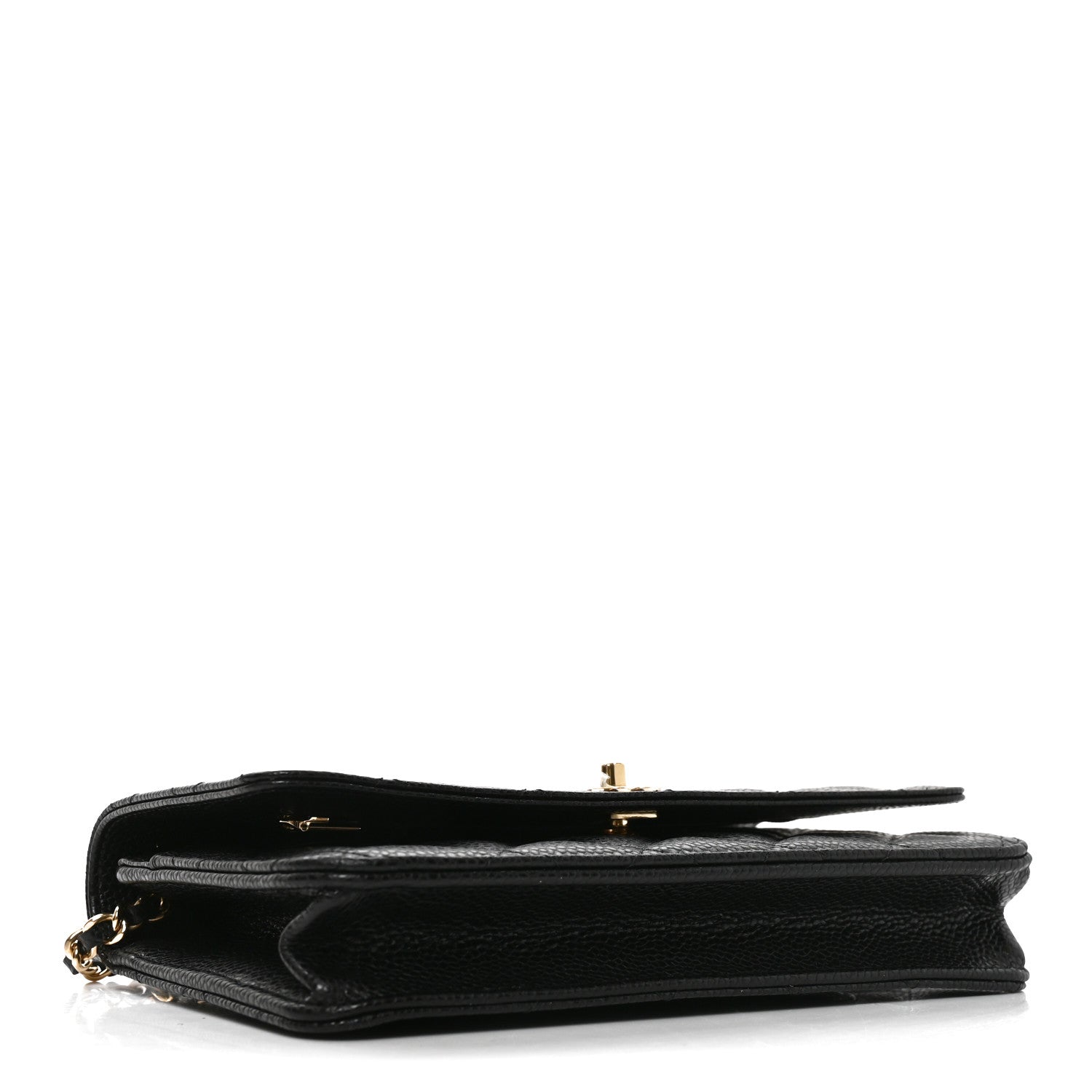 Chanel Caviar Quilted CC Turnlock Wallet On Chain WOC Black 4 of 12