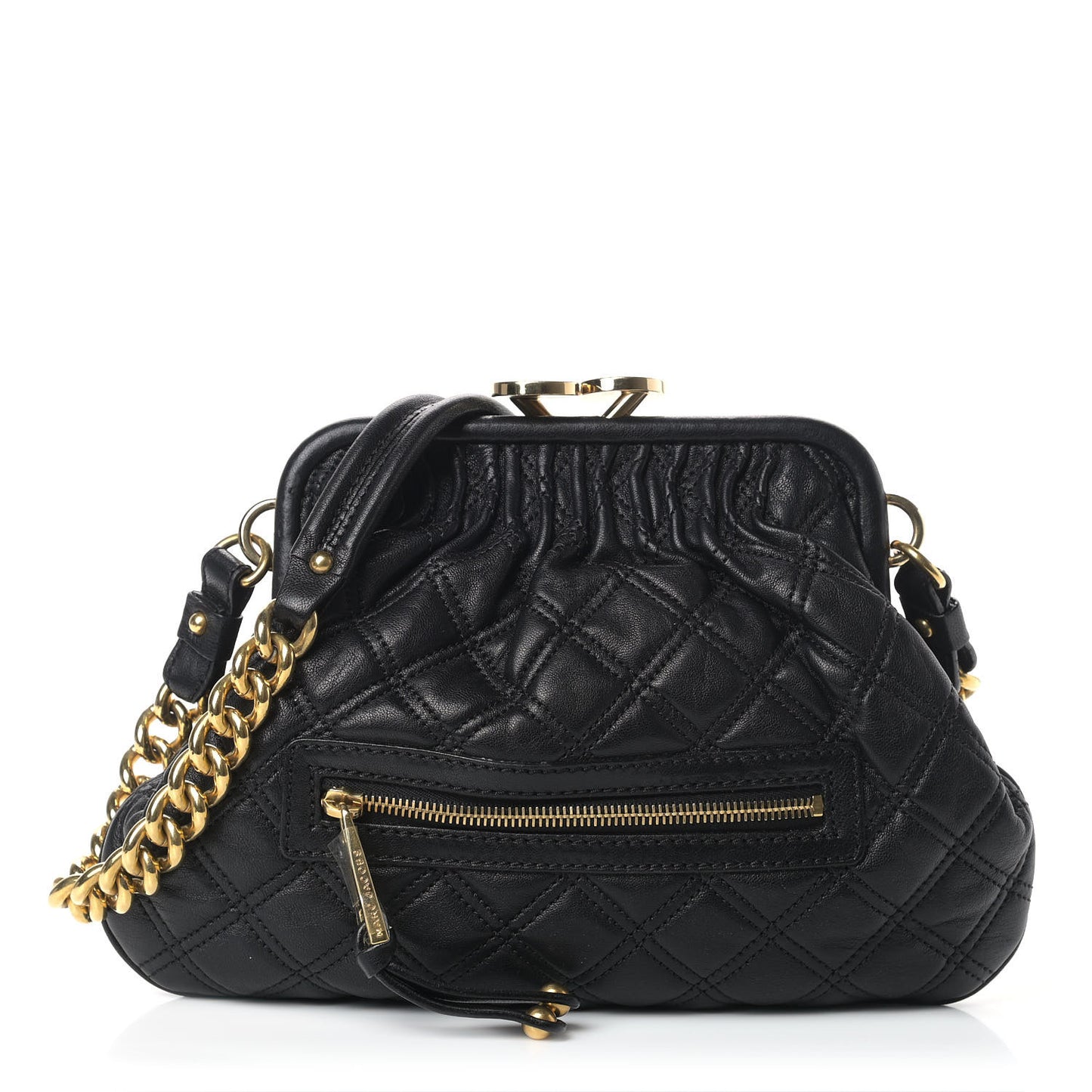 Calfskin Quilted Little Stam Black