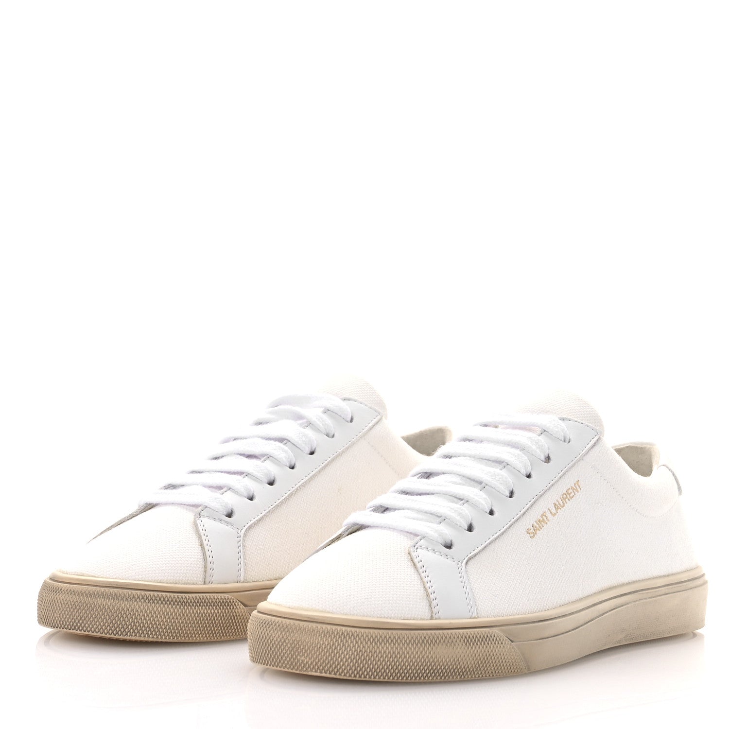 Saint Laurent Canvas Nappa Elba Moon Plus Andy Low Top Sneakers 35 Off White 4 of 9