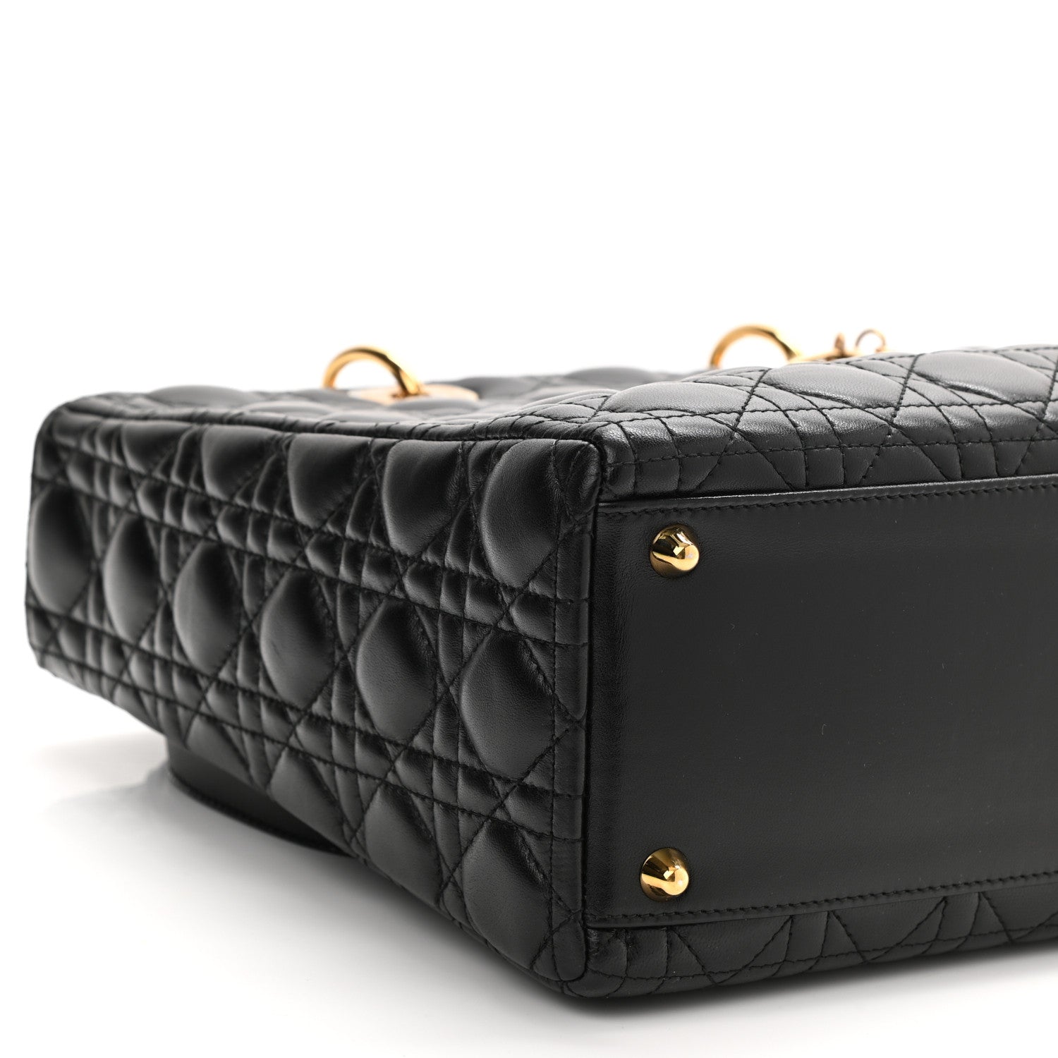 Christian Dior Lambskin Cannage Large Lady Dior Black 9 of 10