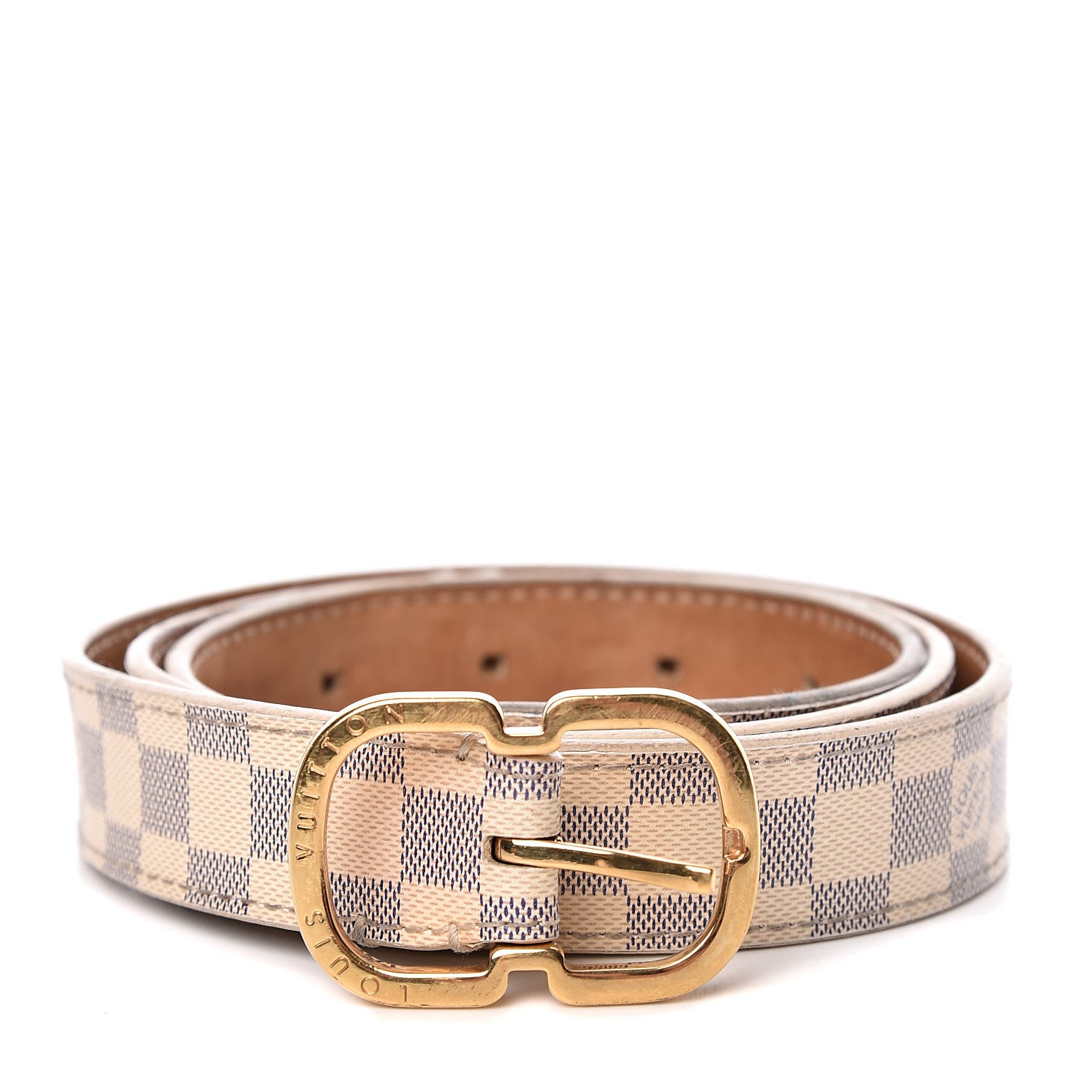 Louis Vuitton Damier Azur 25mm Mini Belt 85 34 1 of 13
