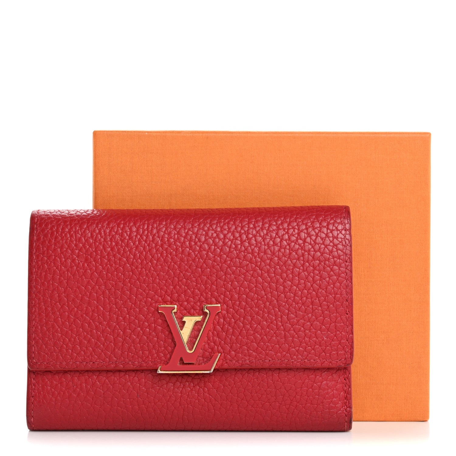 Louis Vuitton Taurillon Capucines Compact Wallet Rubis 14 of 14