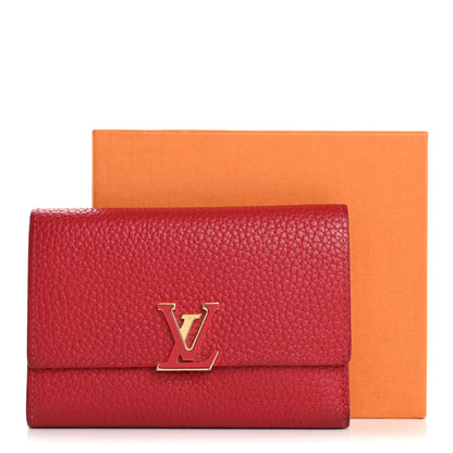 Louis Vuitton Taurillon Capucines Compact Wallet Rubis 14 of 14
