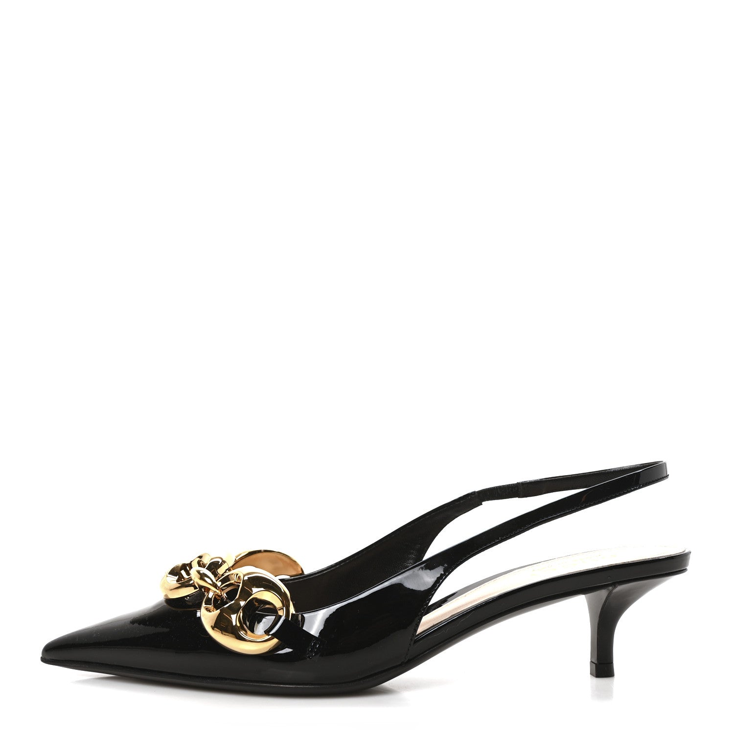 Gucci Vernice Crystal Nappa Charlotte Marina Slingback Pumps 36.5 Black 1 of 10