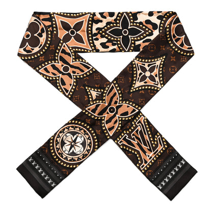 Louis Vuitton Silk Monogram LV World Bandeau Brown 1 of 3