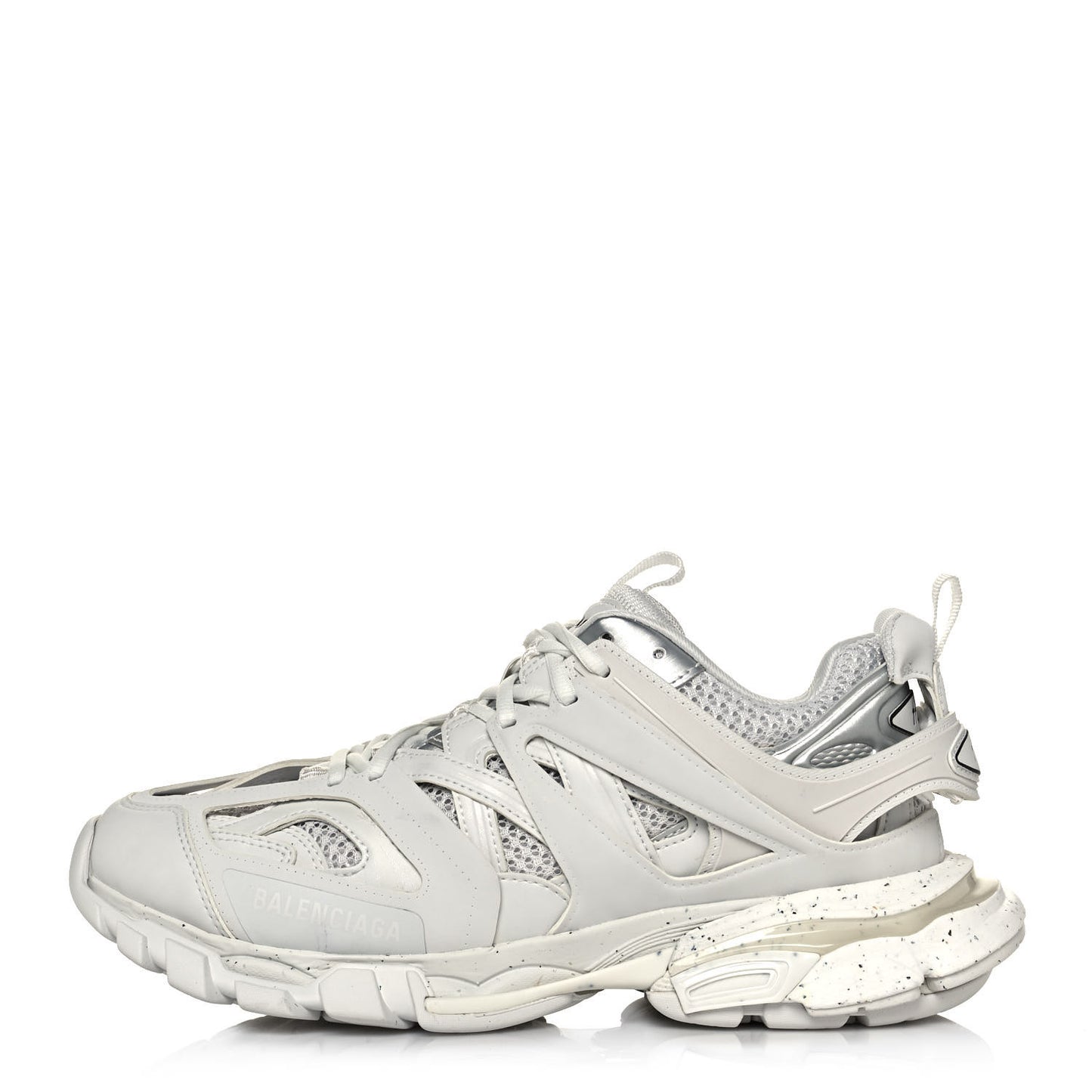 Rubber Mesh Fabric Monocolor Recycled Sole Womens Track Sneakers 40 White