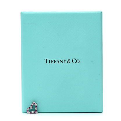 Tiffany Platinum Diamond Pink Sapphire Mini Heart Charm 4 of 4