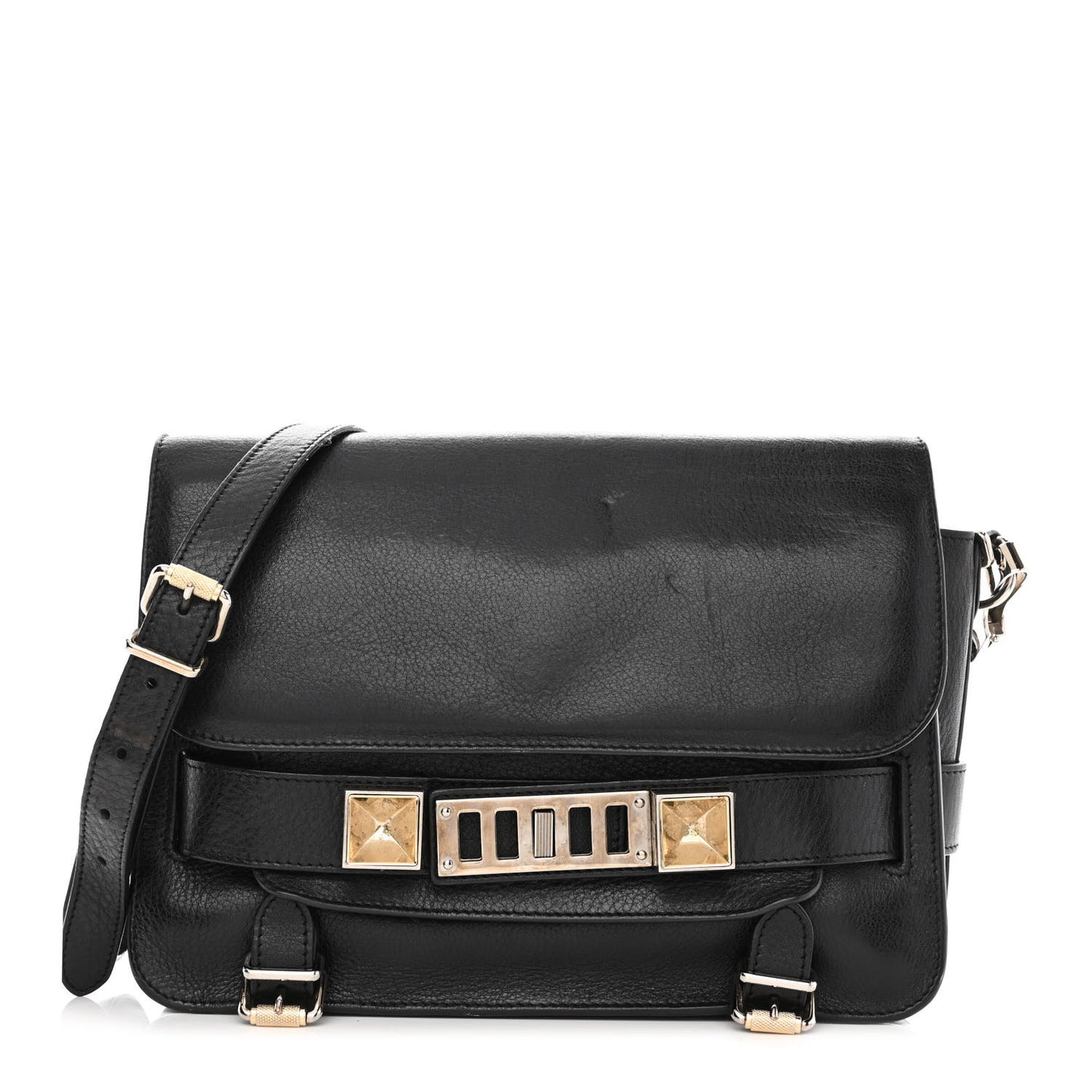 Calfskin PS11 Classic Shoulder Bag Black