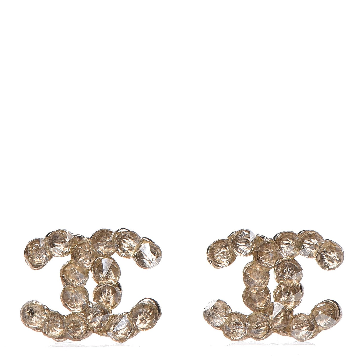 Poured Glass CC Earrings Light Gold
