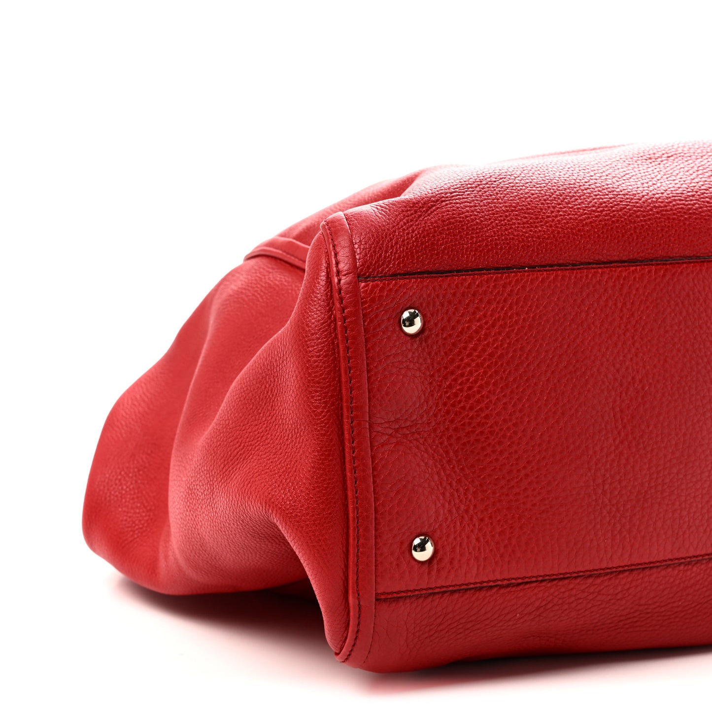 Pebbled Calfskin Large Soho Shoulder Bag Red