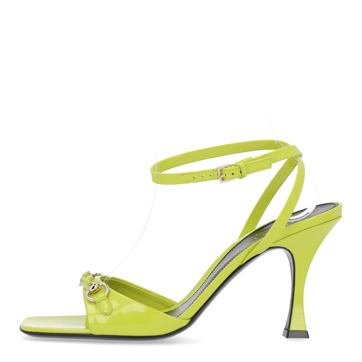 Gucci Regent Calfskin Horsebit Selene 85mm Slingback Sandals 38.5 Firefly 1 of 10