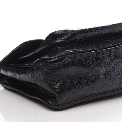 Saint Laurent Crinkled Calfskin Matelasse Monogram Medium Niki Chain Satchel Black 7 of 9