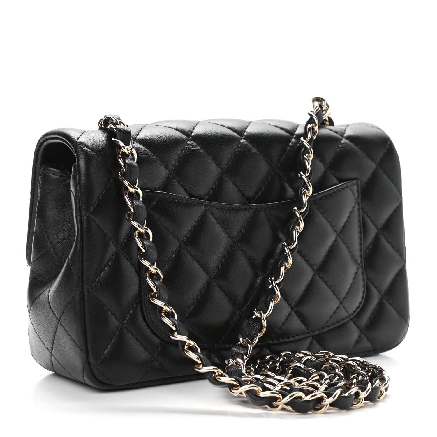 Chanel Lambskin Quilted Mini Rectangular Flap Black 4 of 12