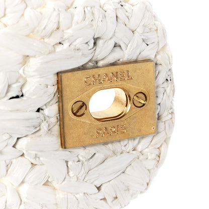 Chanel Raffia Effect Tweedy Mini Flap Bag White Black 8 of 12