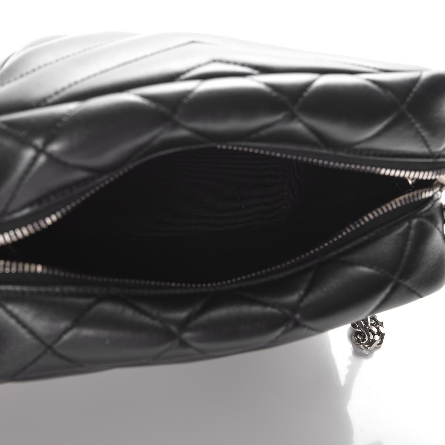 Saint Laurent Calfskin Y Quilted Monogram Small Loulou Bowling Bag Black 5 of 7