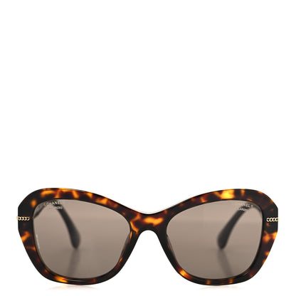 Chanel Acetate Polarized CC Butterfly Sunglasses 5510-A Dark Tortoise Dark Tortoise 2 of 7