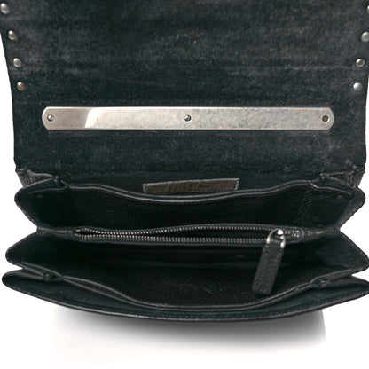 Valentino Garavani Grained Calfskin Rockstud Rolling Studs Va Va Voom Clutch on Chain Black 6 of 10