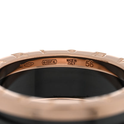 Bulgari 18K Rose Gold Black Ceramic B.Zero1 Two-Band Ring 56 7.5 4 of 5