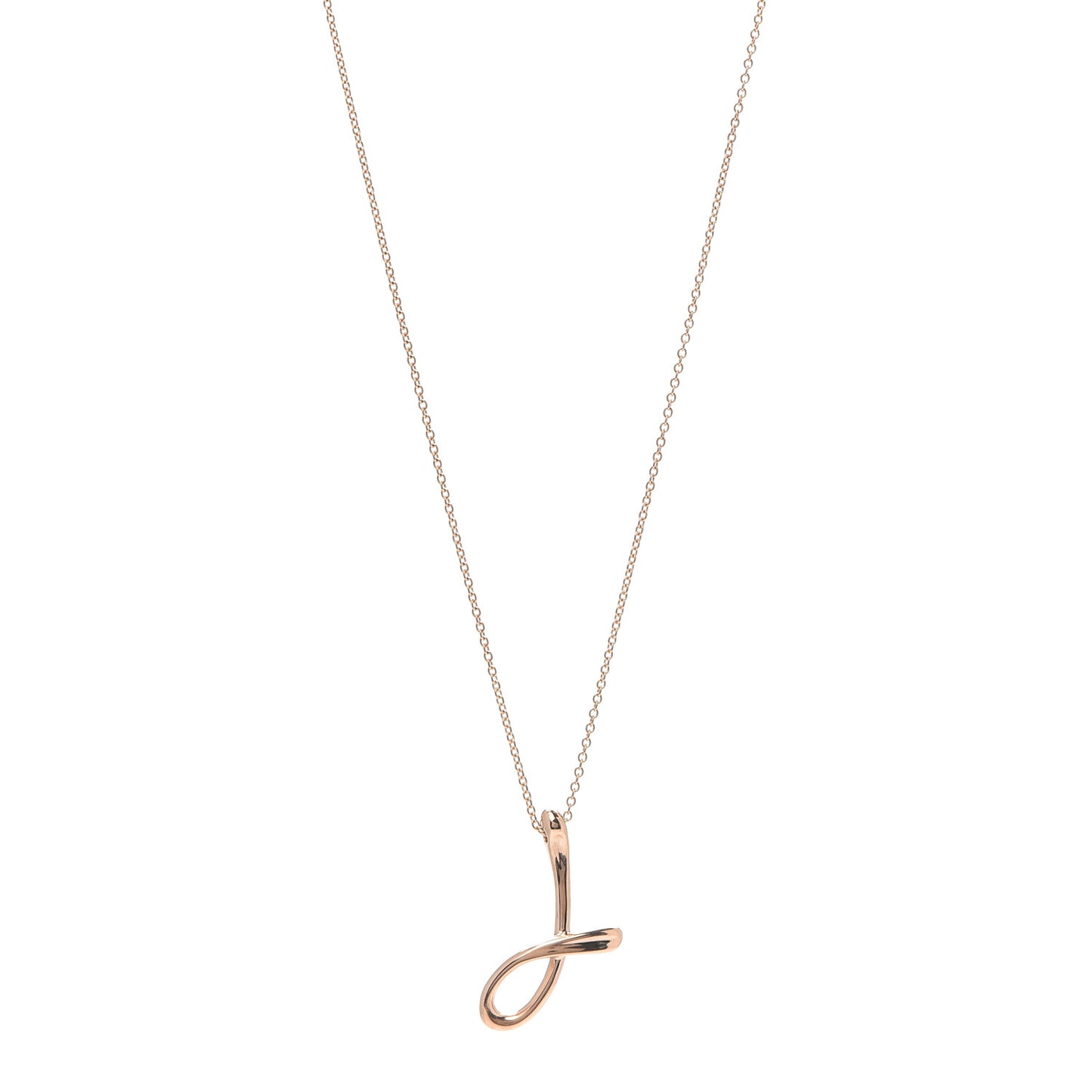 18K Rose Gold Elsa Peretti Letter J Pendant Necklace
