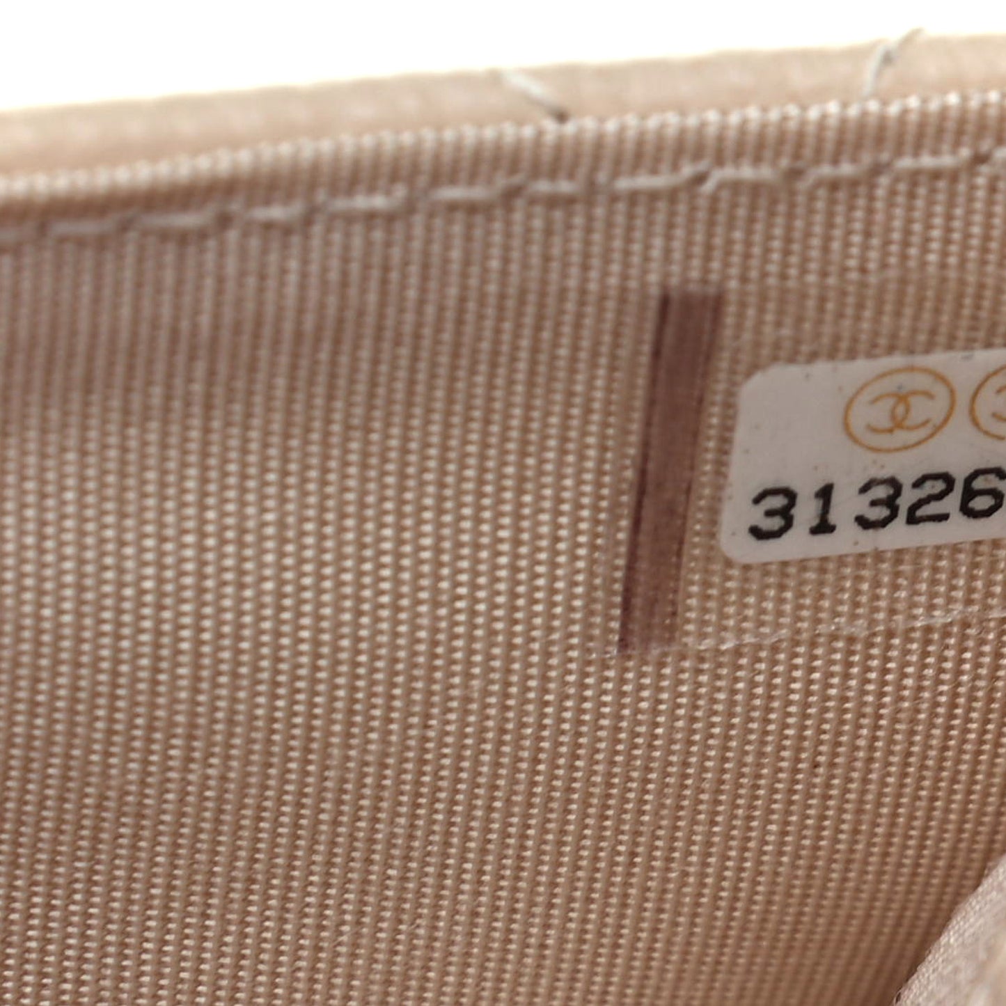Caviar Pearl Quilted Coco Candy Wallet Beige