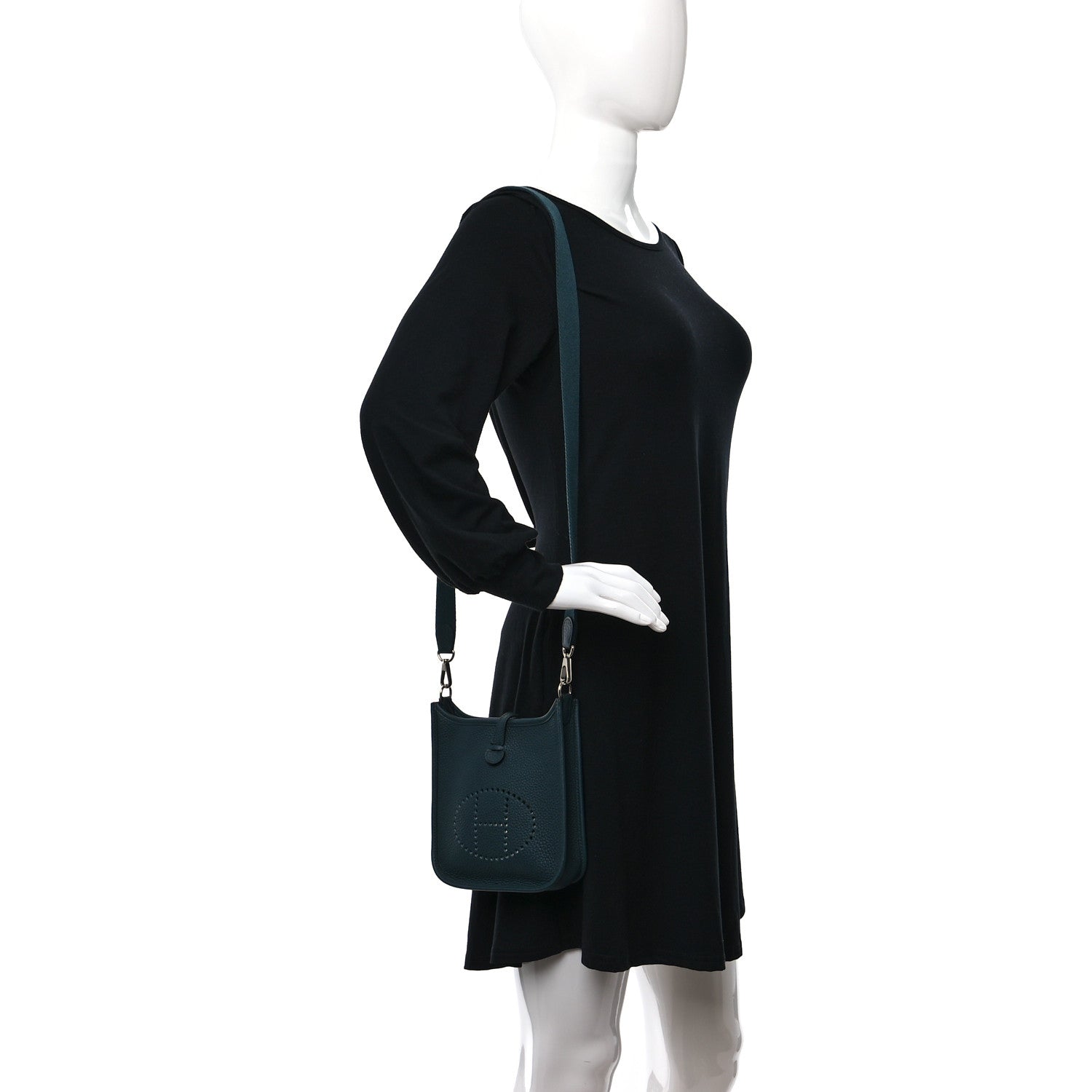 Hermes Taurillon Clemence Evelyne TPM Vert Cypress 2 of 8