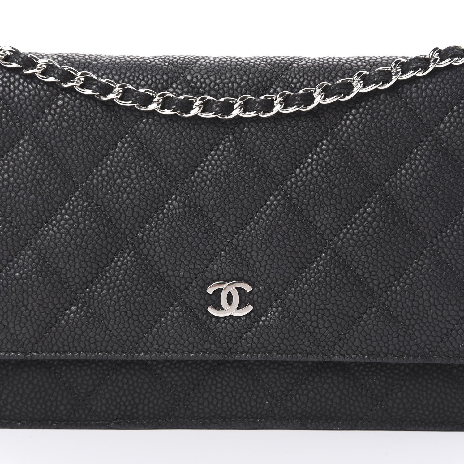 Chanel Iridescent Caviar Quilted Wallet On Chain WOC Black 8 of 13