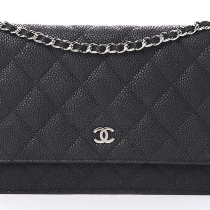 Chanel Iridescent Caviar Quilted Wallet On Chain WOC Black 8 of 13