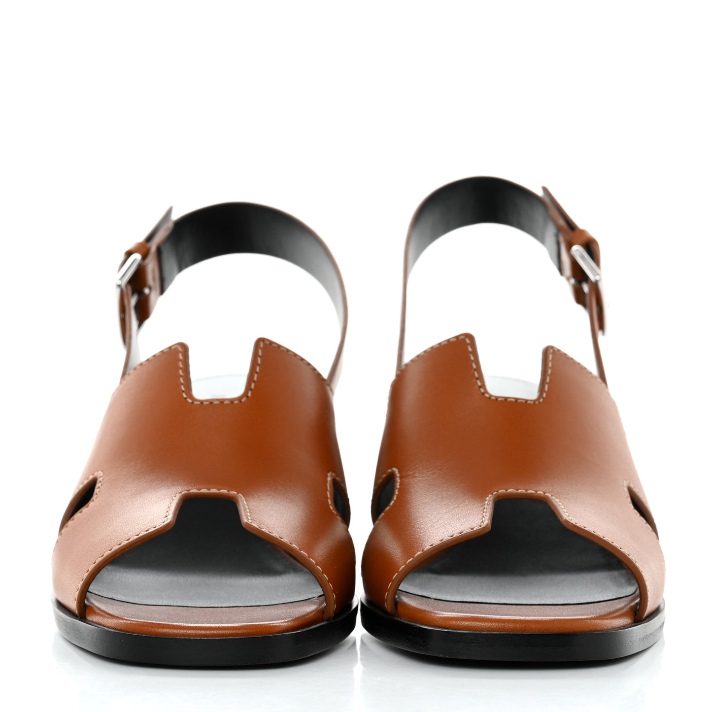 Calfskin Elbe 60 Sandals 35 Marron Glaise