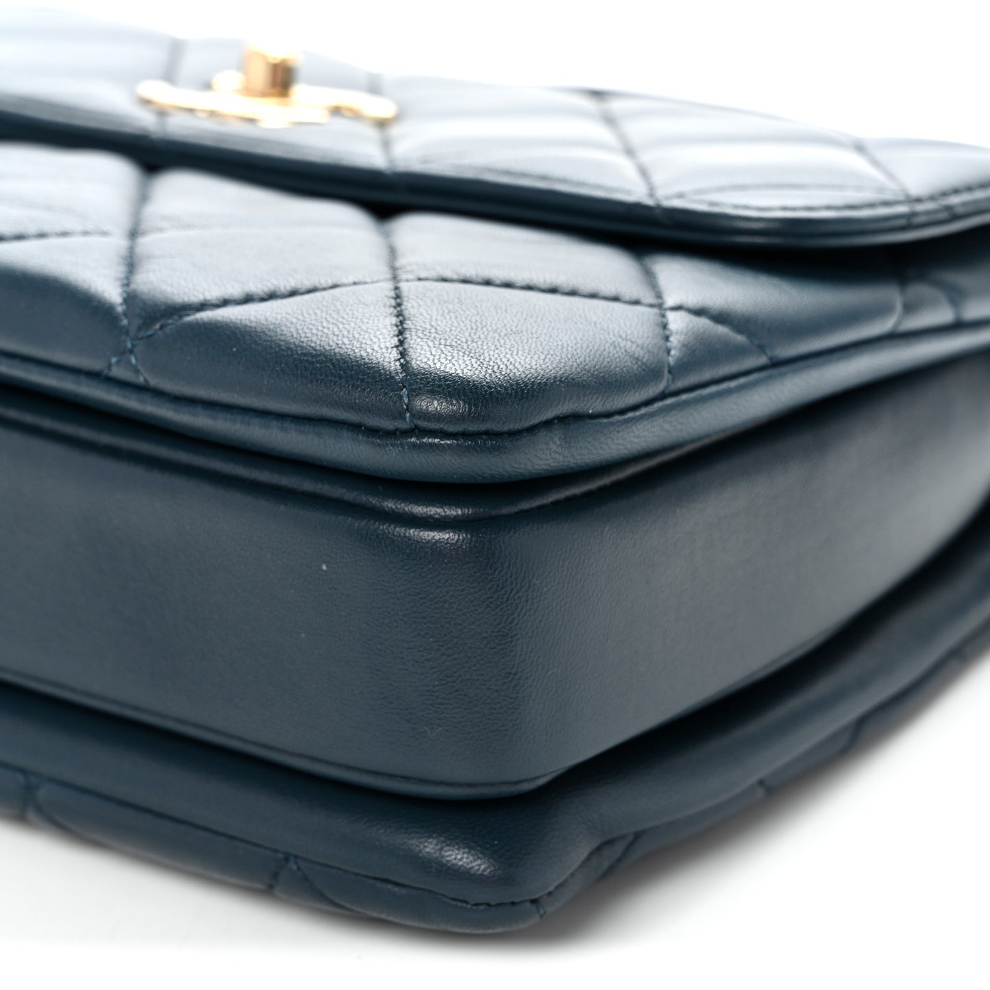 Lambskin Quilted Small Trendy CC Flap Dual Handle Bag Blue