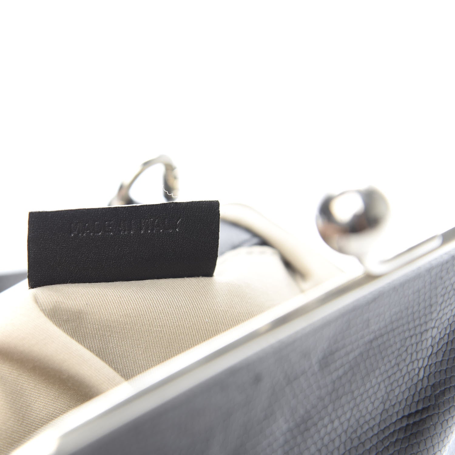 Burberry Calfskin Lizard Embossed Frame Crossbody Bag Black 8 of 12