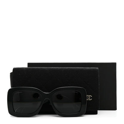 Chanel Acetate Quilted CC Rectangle Sunglasses 5483-A Black 7 of 7