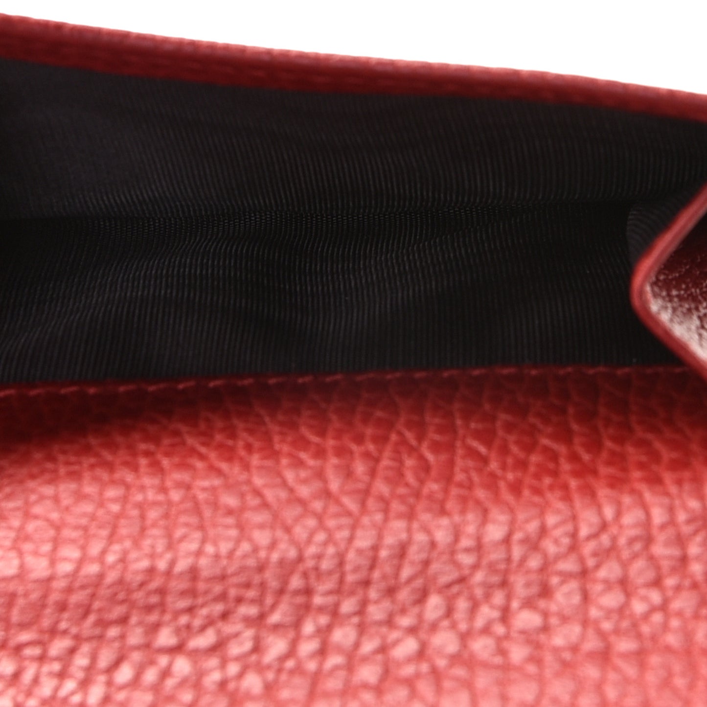 Dollar Calfskin Double G French Flap Wallet Hibiscus Red