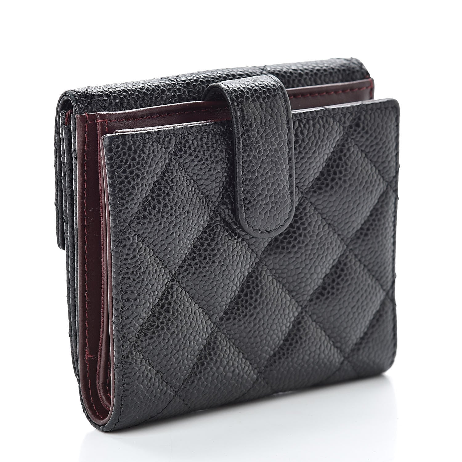 Chanel Caviar Quilted Compact French Flap Wallet Black 3 of 11