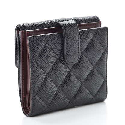 Chanel Caviar Quilted Compact French Flap Wallet Black 3 of 11