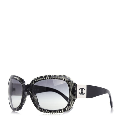 Chanel Acetate CC Lace Effect Sunglasses 5146 Black White 1 of 7