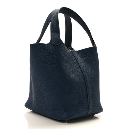 Hermes Taurillon Clemence Picotin Lock 22 MM Bleu de Prusse 3 of 9