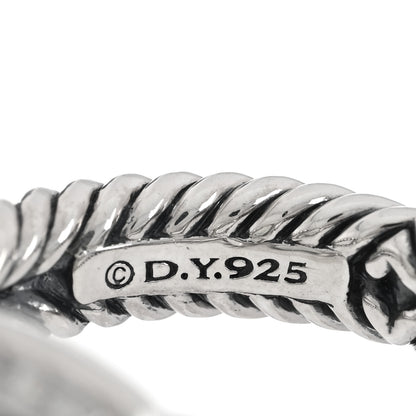 David Yurman Sterling Silver Diamond Prasiolite 7mm Petite Albion Ring 50 5.25 4 of 4