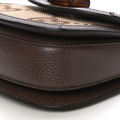 Gucci Monogram Jumbo GG Textured Dollar Calfskin Web Mini Bamboo 1947 Top Handle Bag Camel Ebony New Acero 10 of 11