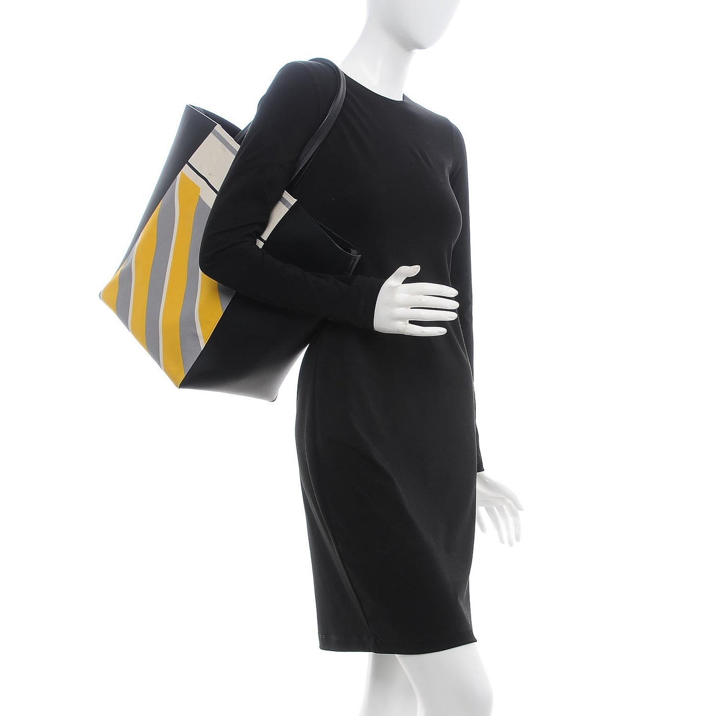 Canvas Calfskin Medium Horizontal Cabas Phantom Amber