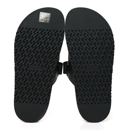 Hermes Calfskin Womens Chypre Sandals 38.5 Black 5 of 9