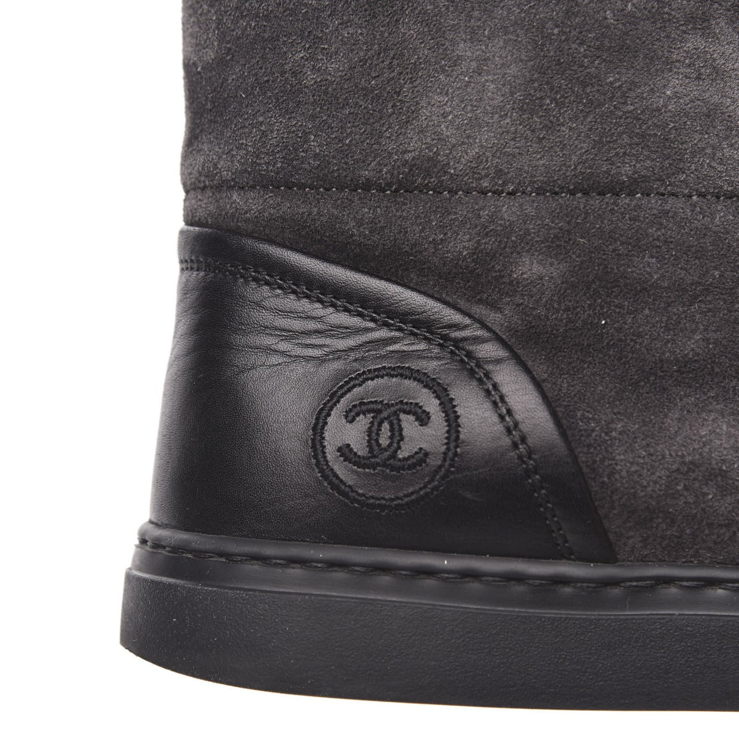 Suede Tweed High Top Sneakers 37 Dark Grey